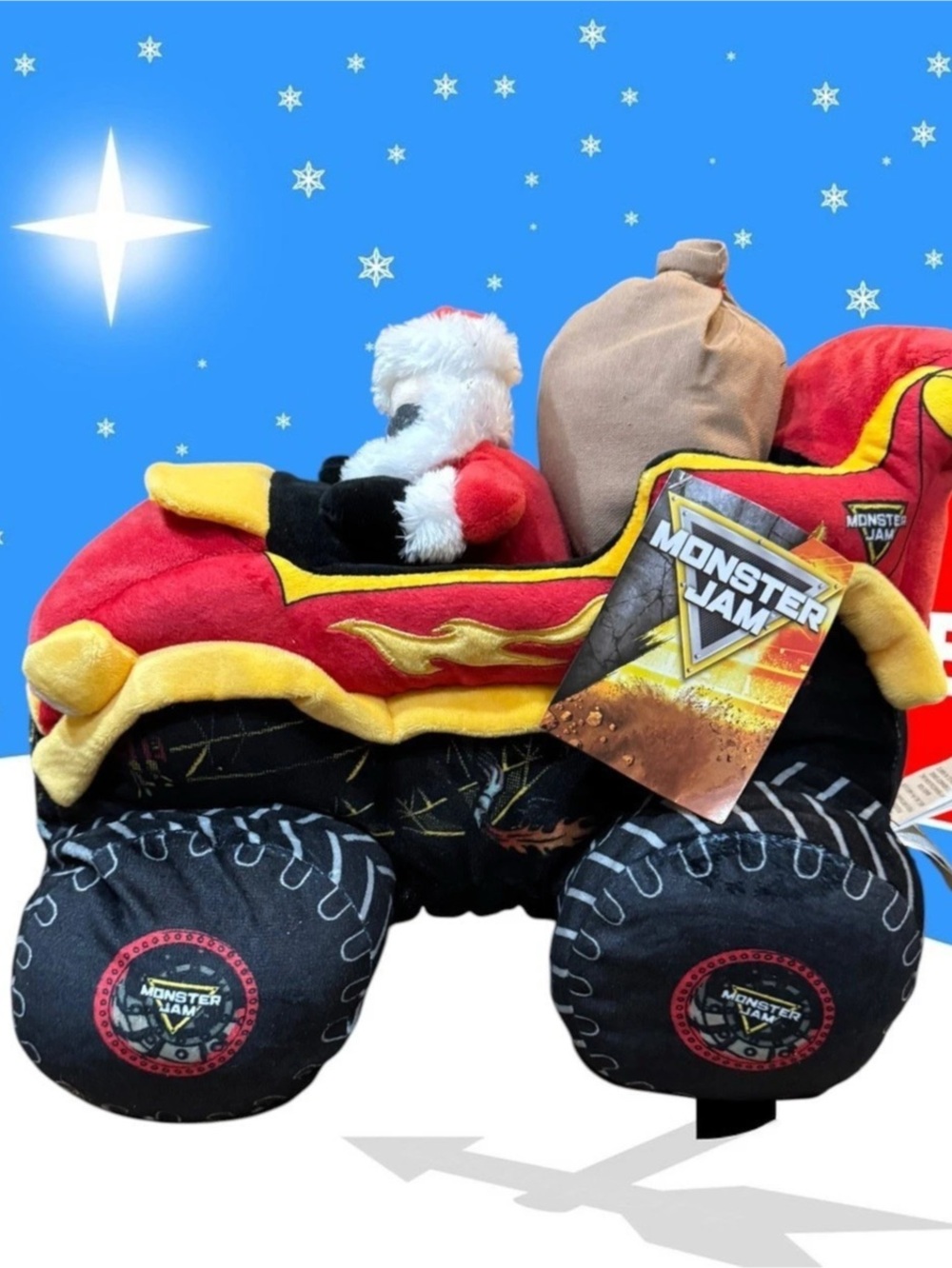 Monster Jam Weighted Plush Santa Monster Red & Black NWT Christmas 2026